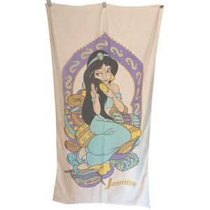Vtg Disney Princess Towel Jasmine Aladdin 51.5x29 Kids Cartoon Retro 90s